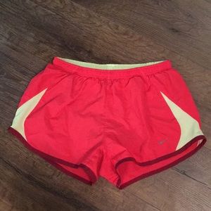 Red and Yellow Nike Running Shorts